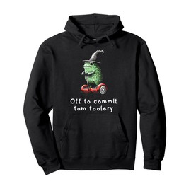 Whimsical Frog Wizard Off To Commit Tom Foolery Frog Meme Pullover Hoodie