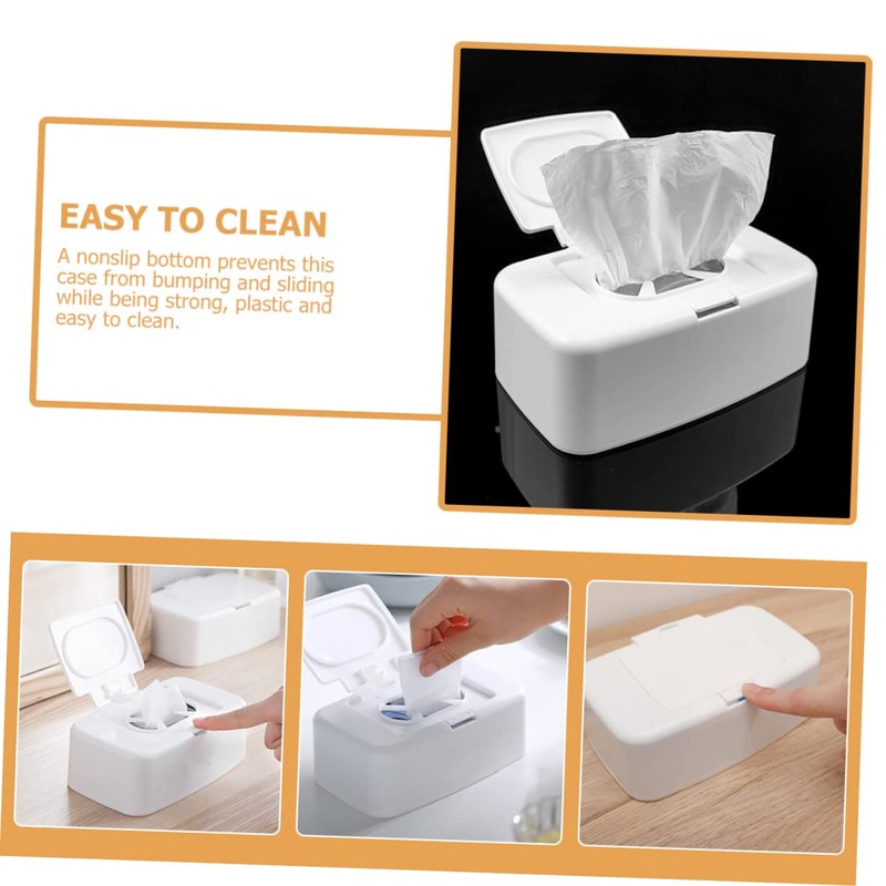 Baby Wipes Dispenser Plastic Organizer Box Storage Box Push Button