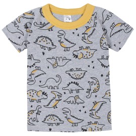 Gerber - Conjunto de Pijama de 4 Piezas para bebé, Dino Gris, 18 Meses