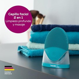Beurer FC52 Cepillo Facial de Silicona, Limpieza Profunda de los poros y Masaje de la Piel, Resistente al Agua, Piel Suave y Resplandeciente