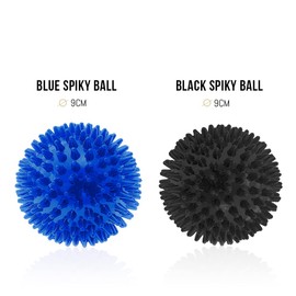 [Spikey Massage Ball Set] 2 x Spiky Ball - Spiky Massage Balls 9 CM - Spikey Ball Hard and Medium, Includes Free Video Instructions, Booklet & Bag – Premium Set