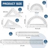 Tenare 18 Pcs Plastic Clear Ruler Math Set Includes Protractor,