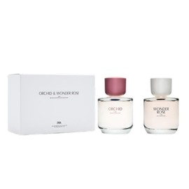 Zara Orchid & Wonder Rose Women's Eau de Toilette Set 2X90 ML (3.04 FL OZ) Bottles Floral & Fruity Fragrance Duo with Rose Peach Musk Jasmine Sambac Coconut & Vanilla Notes