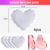 4Pcs Diamond Edge Heart Coaster Molds, Unique Silicone Molds for
