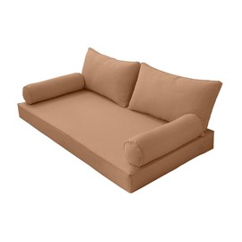 Prolinemax |Cover ONLY| Outdoor Style 2 Twin Piped Trim Daybed Mattress Bolster Pillow Fitted Sheet AD104