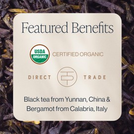 Rishi Tea Earl Grey Supreme Tea - Organic, Caffeinated Loose Leaf Tea with Bergamot Oil and Top Grade Yunnan Black Tea - 16 Ounces, 50+ Servings