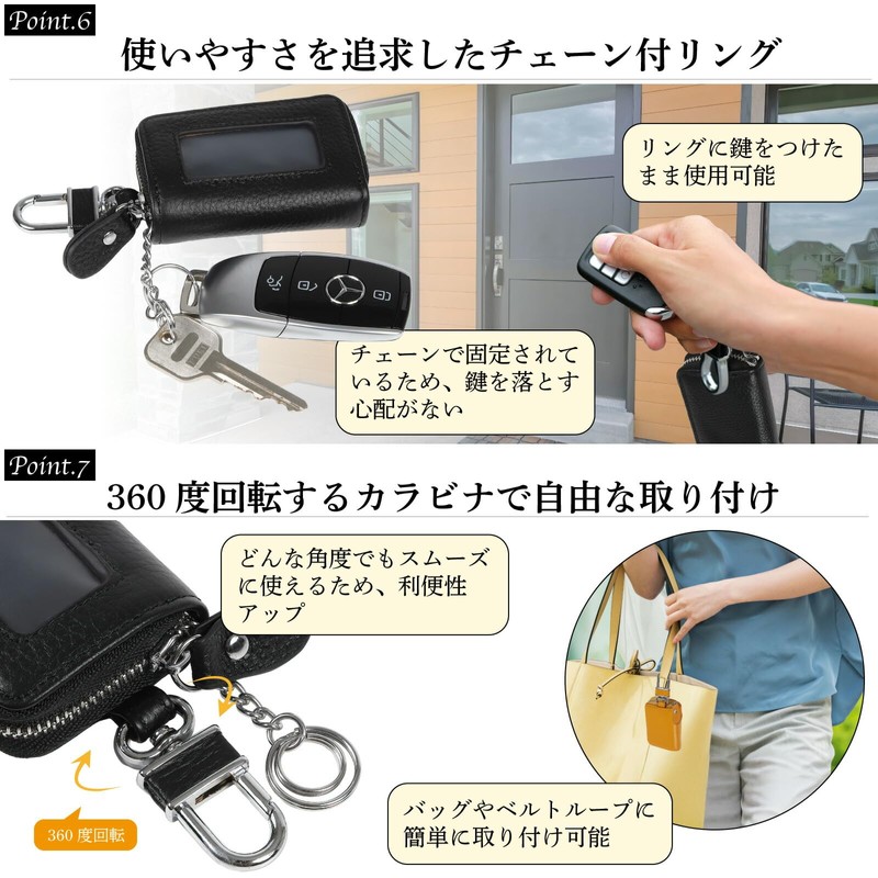 Negesu Smart Key Case with Window and Anti-Shift Cushion, Key