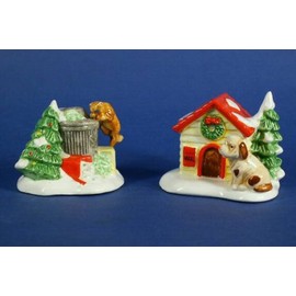 DEPT 56 SNOW VILLAGE CAT AND DOG RETIRED MINT SET OF 2 #51314