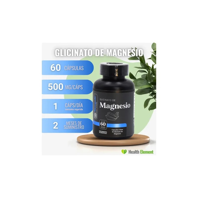 Glicinato De Magnesio Glycinate Magnesium 60 Cápsulas