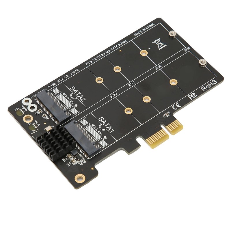 Adapter Card M.2 SATA to PCI?E Dual Disk Array Card