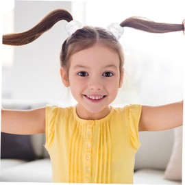 Gatuida 5 Pcs Solid Color Stretch Hair Ties Chic Ropes for Women Ponytail Holders for Everyday Style and Accessories White