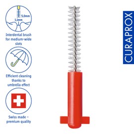 CURAPROX Curaprox Interdentalbürsten CPS 07 prime, Refill, 8 Stück, 0.7 mm Durchmesser, 2.5 mm Wirksamkeit, rot, Nachfüllpackung, ohne Halter