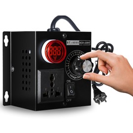 DEWIN Voltage Regulator, Speed Regulator, 230 V Motor, AC 220 V, 4000 W, SCR Voltage Regulator, Motor Fan, Speed Controller, Dimmer Power Tool Adjustable (EU Plug)