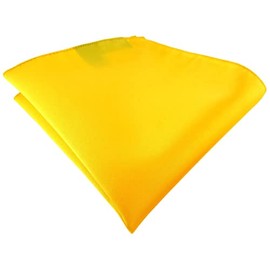 TigerTie - Satin Pocket Square Plain - Polyester Cloth - Size 26 x 26 cm, Yellow Sun Yellow