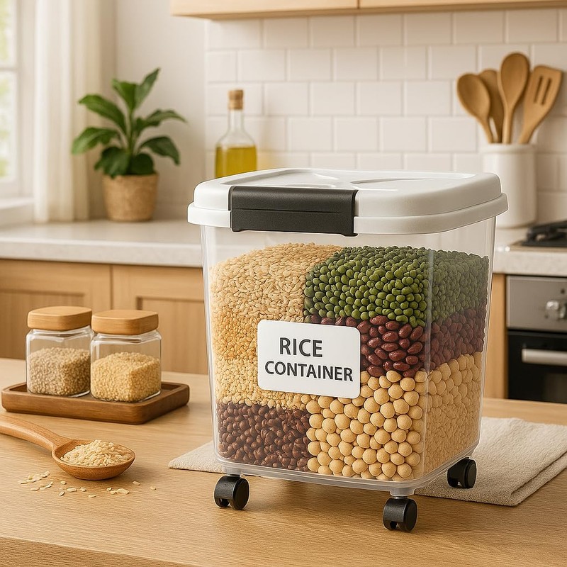 LivLab Mker Rice Dispenser - 50LBS Airtight food storage container