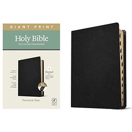 NLT Personal Size Giant Print Bible, Filament Enabled Edition (Red Letter, Genuine Leather, Black, Indexed)