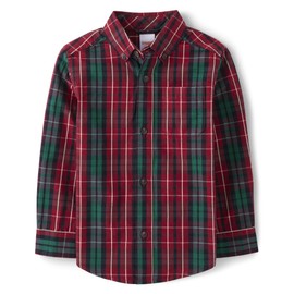 Gymboree,and Toddler Long Sleeve Plaid Button Up Shirts,Royal Plaid,7