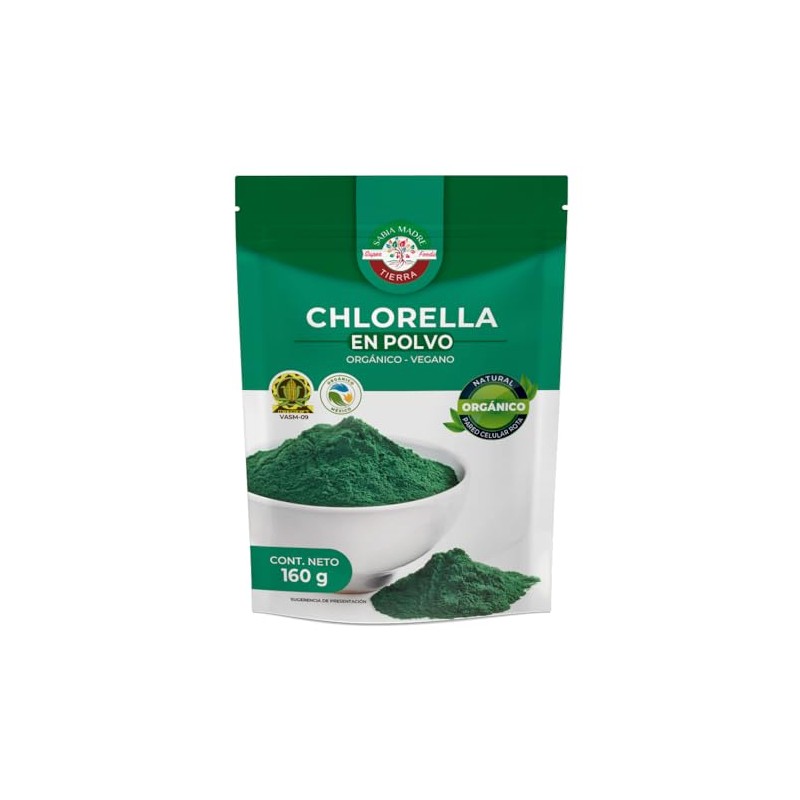 SABIA MADRE TIERRA | Chlorella Orgánica Certificada 160g , Pared
