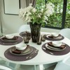 Brown Placemats Set of 4 Round Braided Placemats Plastic Woven
