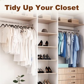 HOUSE DAY Heavy Duty Plastic Hangers 60 Pack, Non Slip Clothes Hangers with Rubber Pads and 360° Hook - Thin 0.2 Inch, Space Saving Coat Hanger Black, Closet Organizer for Shirt, Pants, Suit, Skirt