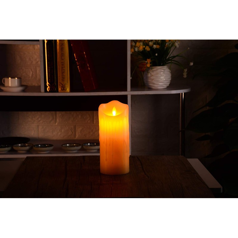Flameless Candles with 10 Key Remote Timer Flickering Tear Wave