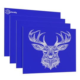 Wadukud 4 Pack ABS Plastic Sheet, 12'' x 8'' Laser Engraving Double Color Sheet, Moldable Impact Strength High Tensile Sheet for DIY Craft Projects Handicrafts Sign Photo Frame Home Decor (Blue)