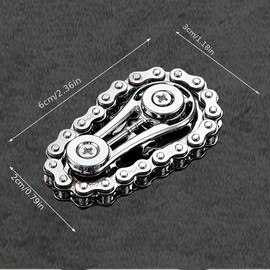 Metal Chainring Fidget Spinner, Durable Bicycle Chain EDC Toy for Adults, Ideal for Relaxation and Stress Relief, Stress Relief Toy:_Black_one piece