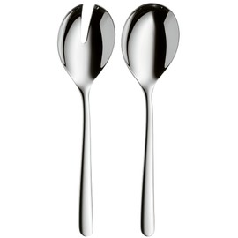 WMF Kult Plus Salatbesteck Edelstahl 23,7 cm, Salatgabel, Servierlöffel, Cromargan protect Edelstahl poliert, kratzbeständig, spülmaschinenfest