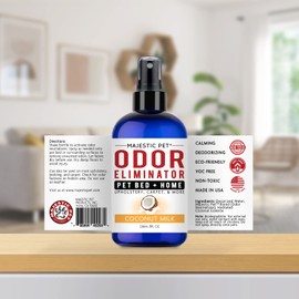 Majestic Pet Pet Bed & Pet Odor Eliminator for Home 8 FI Oz – Dog or Cat Urine Odor Eliminator- Pet Odor Eliminator for Carpet anywhere your Pet Frequents – Dog Deodorizing Spray Coconut Milk Scent