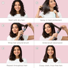 Hairtage Heated Curl Brush - 1.5 Inch Thermal Round Brush for Smooth & Frizz-Free Hair - 10 Minute Blowout - Effortless Curls - Refresh Your Look -Ceramic Tourmaline Ion Technology - Up to 400 Degrees