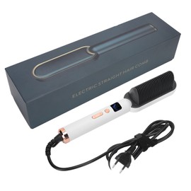 Hair Straightener Brush 3 Gears Negative Ion Comb Curling Heated Hair Care Hairstyling ToolEU Plug 220V