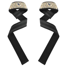 Correas de levantamiento de pesas de 26 pulgadas, diseño étnico chino, diseño de pájaros, para levantamiento de pesas, gimnasio, peso muerto, entrenamiento
