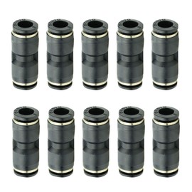 Beduan Push to Connect Air Fitting, 8mm x 8mm Tube OD Pneumatic Plastic Air Compressor Tubing Fitting Straight Connect (Pack of 10)