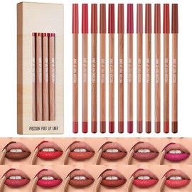 Lip Liner Set, 12 Colors Lip Liners, Long-Lasting Waterproof Lip Pencils for Perfect Lip Contouring, Professional crayon levre Ideal for Everyday Makeup & Special Occasions