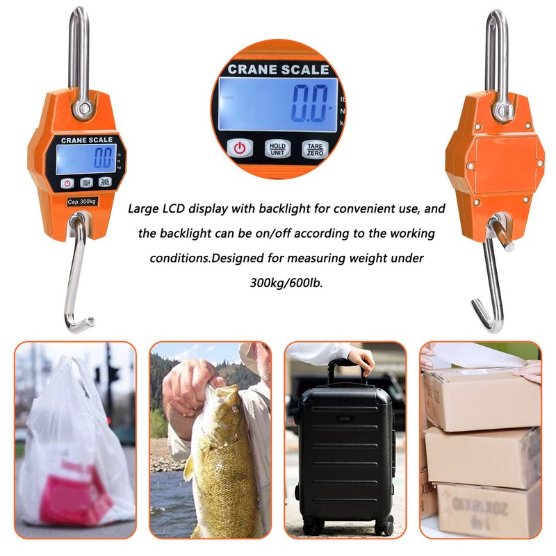 LCD Digital Hanging Scale Handheld 300Kg Mini Crane Scale for