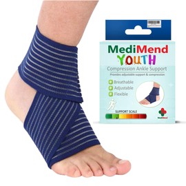 Ankle Brace for Kids and Teens - Ankle Brace for Sprained Ankles and Strains - Adjustable Injury Recovery & Compression Fit - Gymnastics / Football / Hocky / Running -