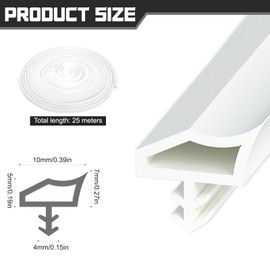 LAFO 25 m door seal, white, rubber door seal for wind protection and sound insulation, door frame seal against draughts, insects and moisture, for wooden doors and front doors