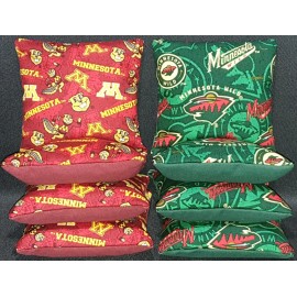 Unbranded Set Of 8 Minnesota Wild Golden Gophers Cornhole Bags FREE SHIPPING - All Weather