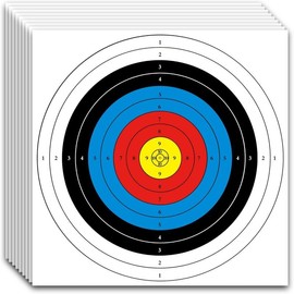 Archery Targets Paper, 20/50 Bow and Arrow Targets for Hunting Backyard, Archery Target Practice Accessories(10 Rings/5 Rings,16x16/15.7x15.7in) - Lens Color: 20 pcs(10 ring /16in )