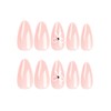 24PCS Reusable Fake Nails - Pressed Nails, Short Nude Ins,