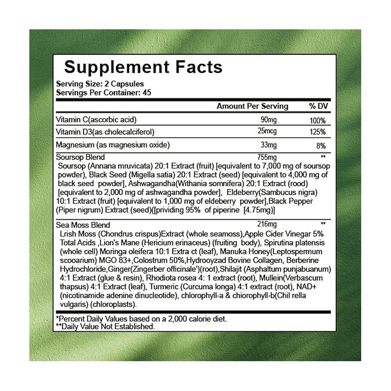 Soursop Capsules - 24 in 1 Graviola Soursop Capsules with