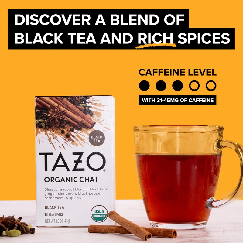 TAZO Tea Bags, Regenerative Organic: Chai Black Tea, Awake English