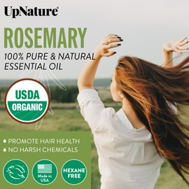 UpNature Organic Rosemary Oil - 100% Pure Rosemary for Hair, Scalp, Skin, 2oz