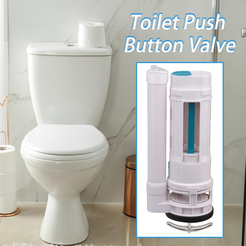 White 250mm Height Toilet Push Button Valve Element Dual Flush