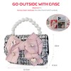 Balakaka Princess Shoulder Bag Cute Bow Mini Pearl Handbag for