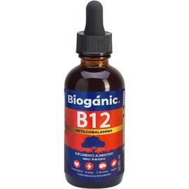 Vitamina B12 Liquida Sublingual Metilcobalamina Vegana, Sin Azucar, Sin Gluten Sabor Arándano 1200 Porciones en envase de 60 ml