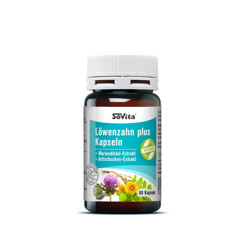 sovita Löwenzahn plus Kapseln | Mit Mariendistel-Extrakt & Artischocken-Extrakt |