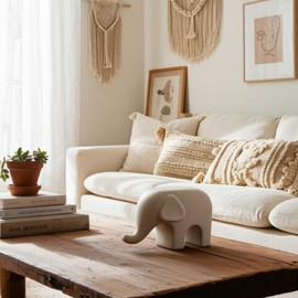 Sagebrook Home 9" Big Ear Elephant, White