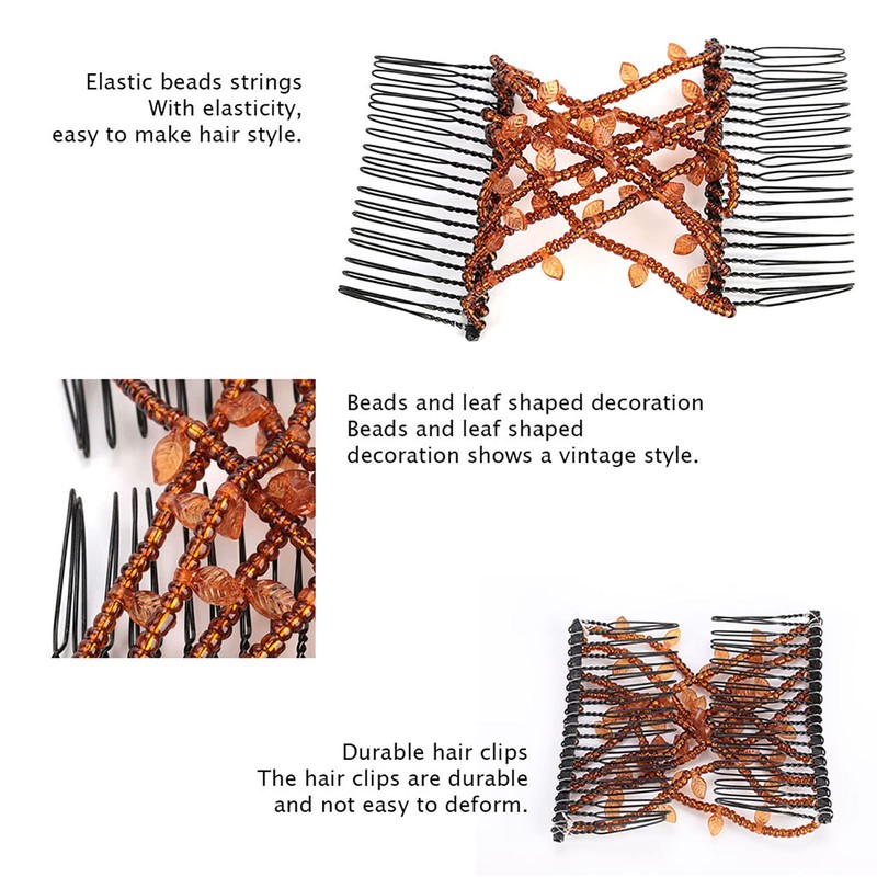 Peine Elástico Doble Clip, Peinetas para el cabello de las