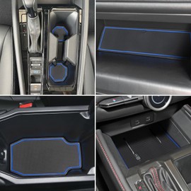 ZOXOQ Center Console Liner Fit for Honda Accord Accessories 2023 2024 2025 2026 Cup Holder Coaster Anti Dust Liner Door Pocket Pad Interior Trim Non-Slip Slot Mat Custom Rubber Insert, 17pcs (Blue)